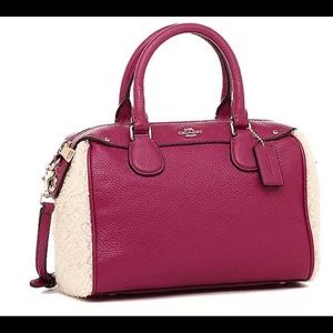 Coac mini bennet shearing cranberry nwt satchel
